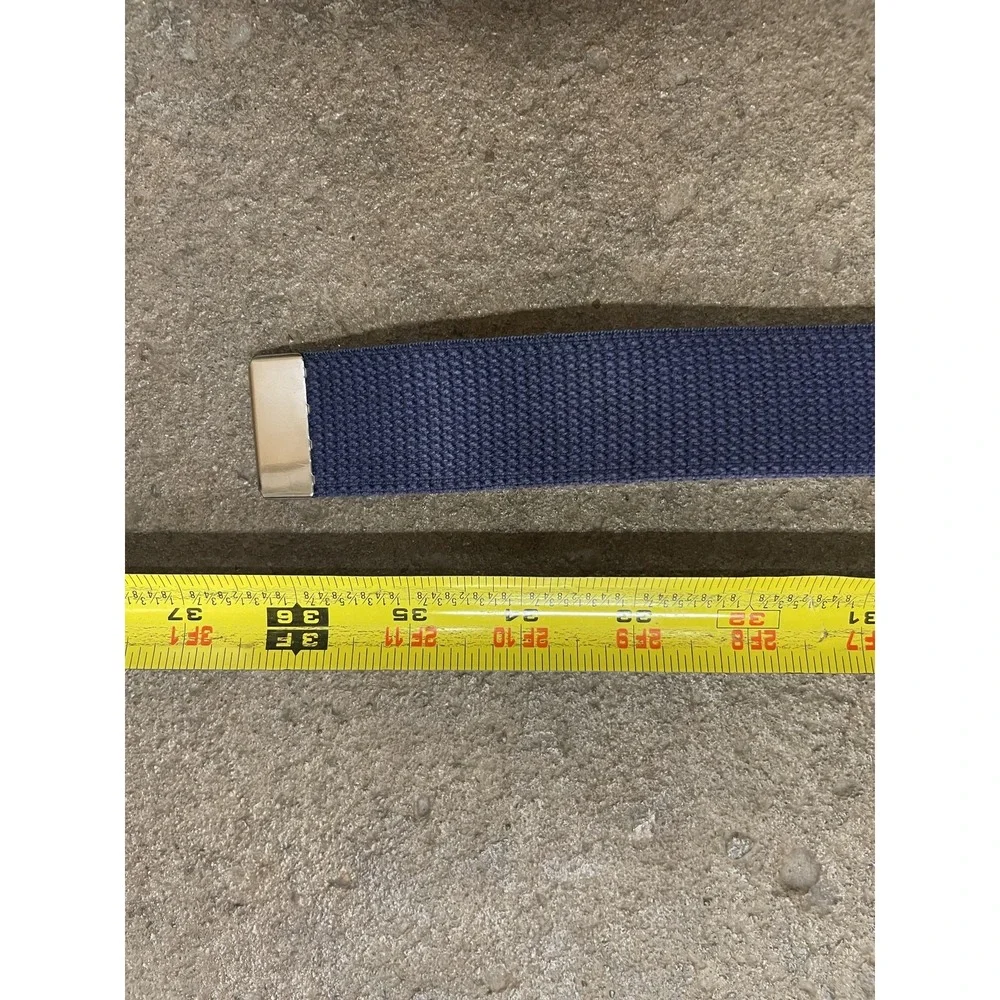 Web Belt Mens One Size Blue Cotton Military Style Casual Adjustable Metal Buckle